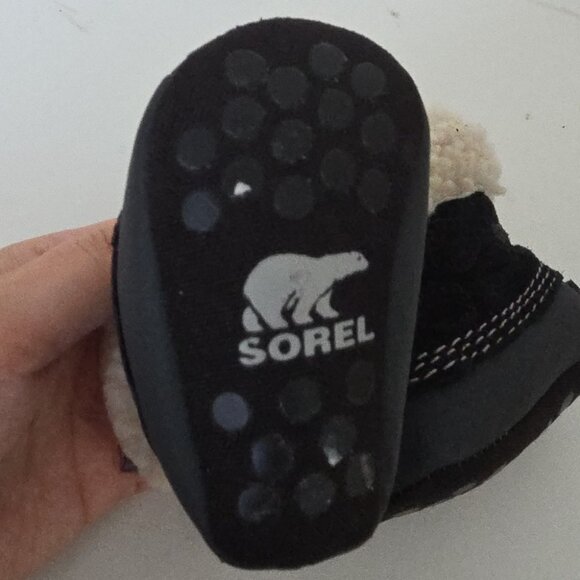 SOREL | Caribootie Snow Boots black Suede Shearling Baby Sz 1 - Picture 4 of 5